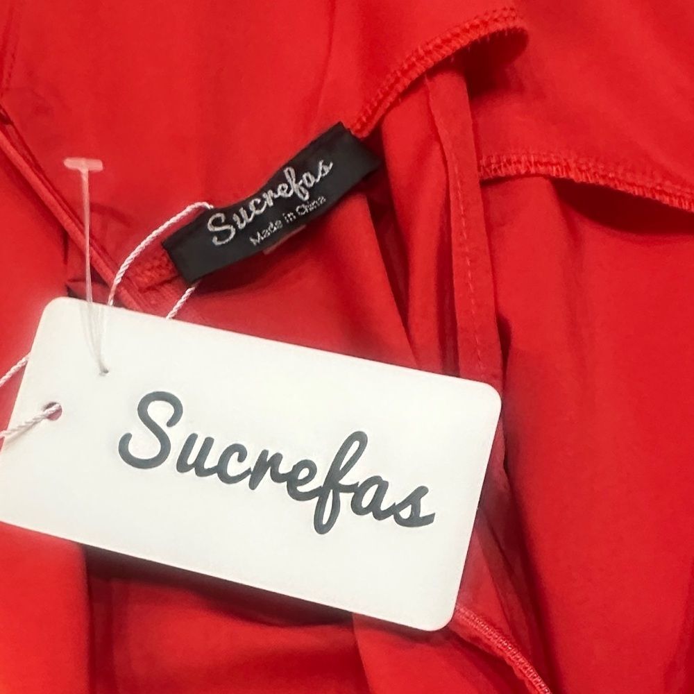 NWT Sucrefas Vibrant Red Sleeveless Dress Size Large - Picture 11 of 12